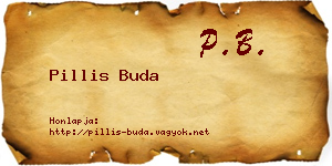 Pillis Buda névjegykártya